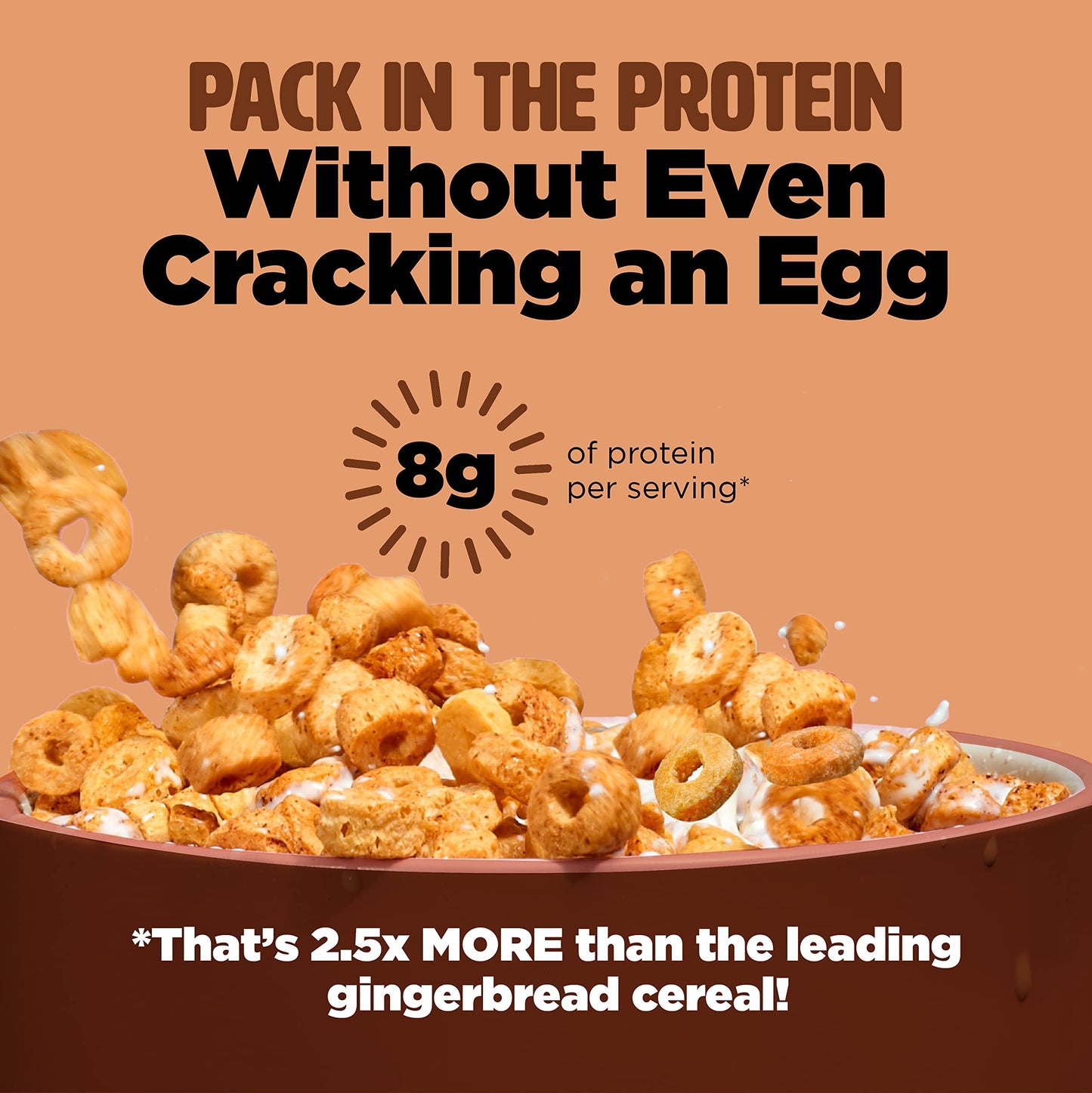 Protein and GlutenFree Breakfast Cereal by Three Wishes  High Protein and Low Sugar Snack  Vegan Kosher GrainFree and DairyFree  NonGMO Gingerbread 86 Ounce Pack of 3
