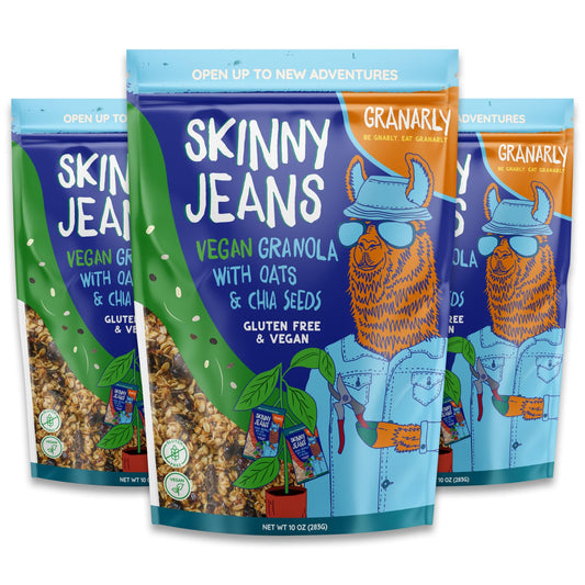 Granarly Skinny Jeans Granola 3 Pack  Vegan  Gluten Free Granola for Yogurt  Healthy Vegan Granola Cereal for on The Go Snacks  10ozbag 3 Count