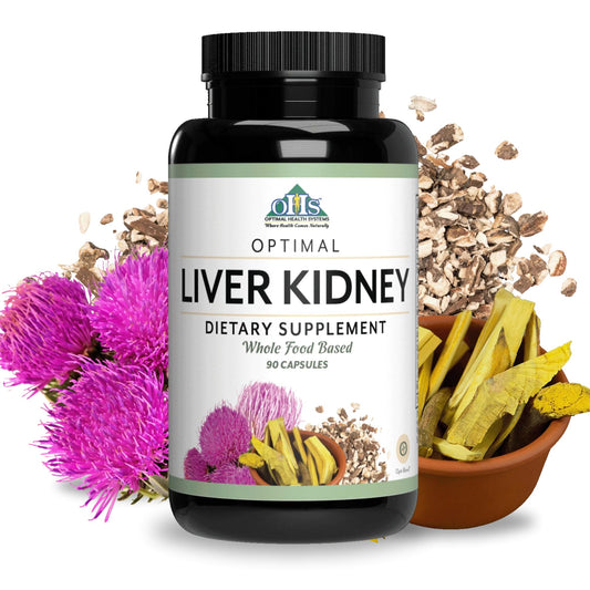 Optimal Health Systems Liver/Kidney | Detox & Cleanse | Milk Thistle, Dandelion, Barberry, Molasses + Opti-Blend Enzymes for Absorption | 90 Capsules