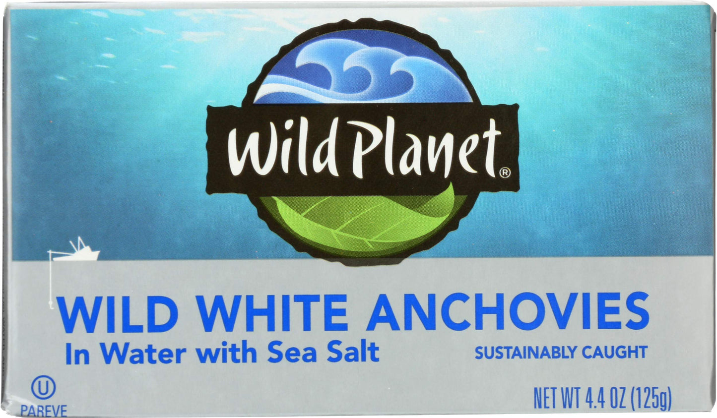 Wild Planet Wild White Anchovies in Water 3rd Party Mercury Tested 44 Ounce