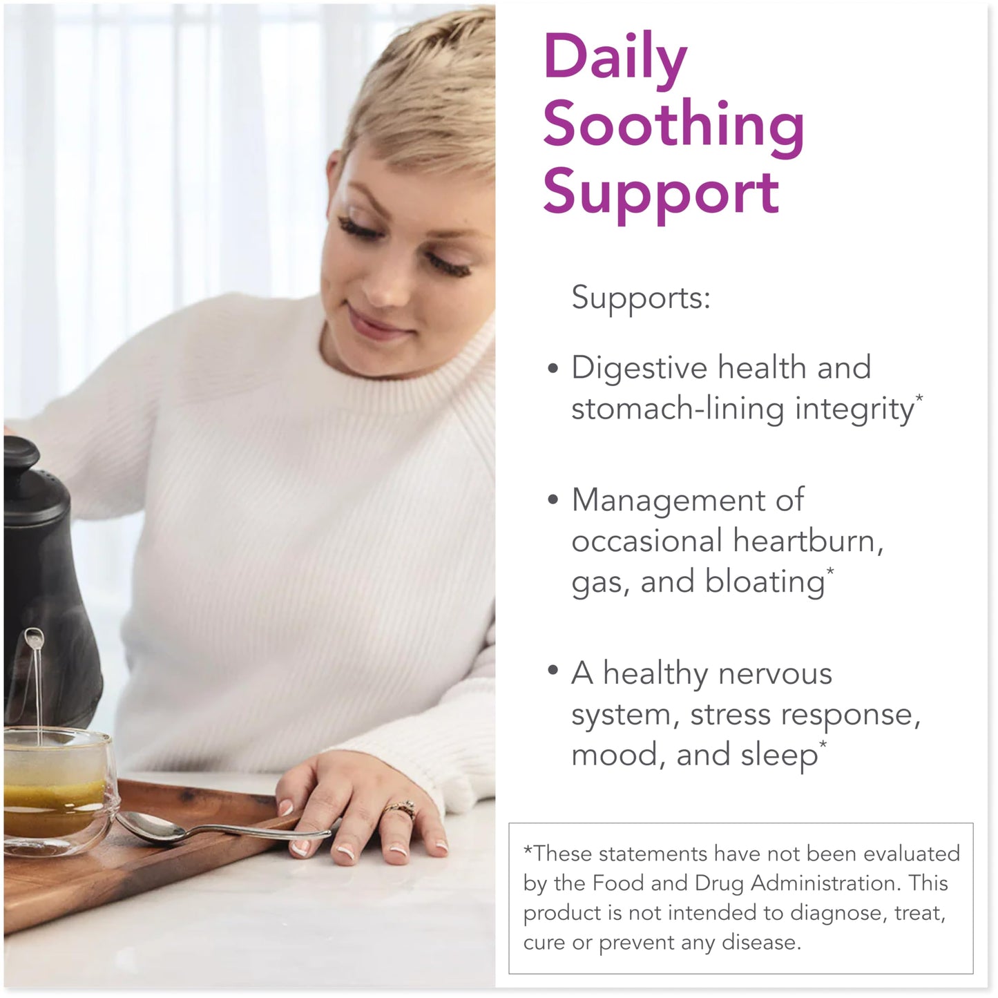 Bio-Botanical Research Biocidin Drink Mix - GI InnerCalm - Support Digestive Health, GI Detox, Healthy Mood & Sense of Relaxation - Soothing Formula with Glycine & No Glutamine (30 Stick Packs)