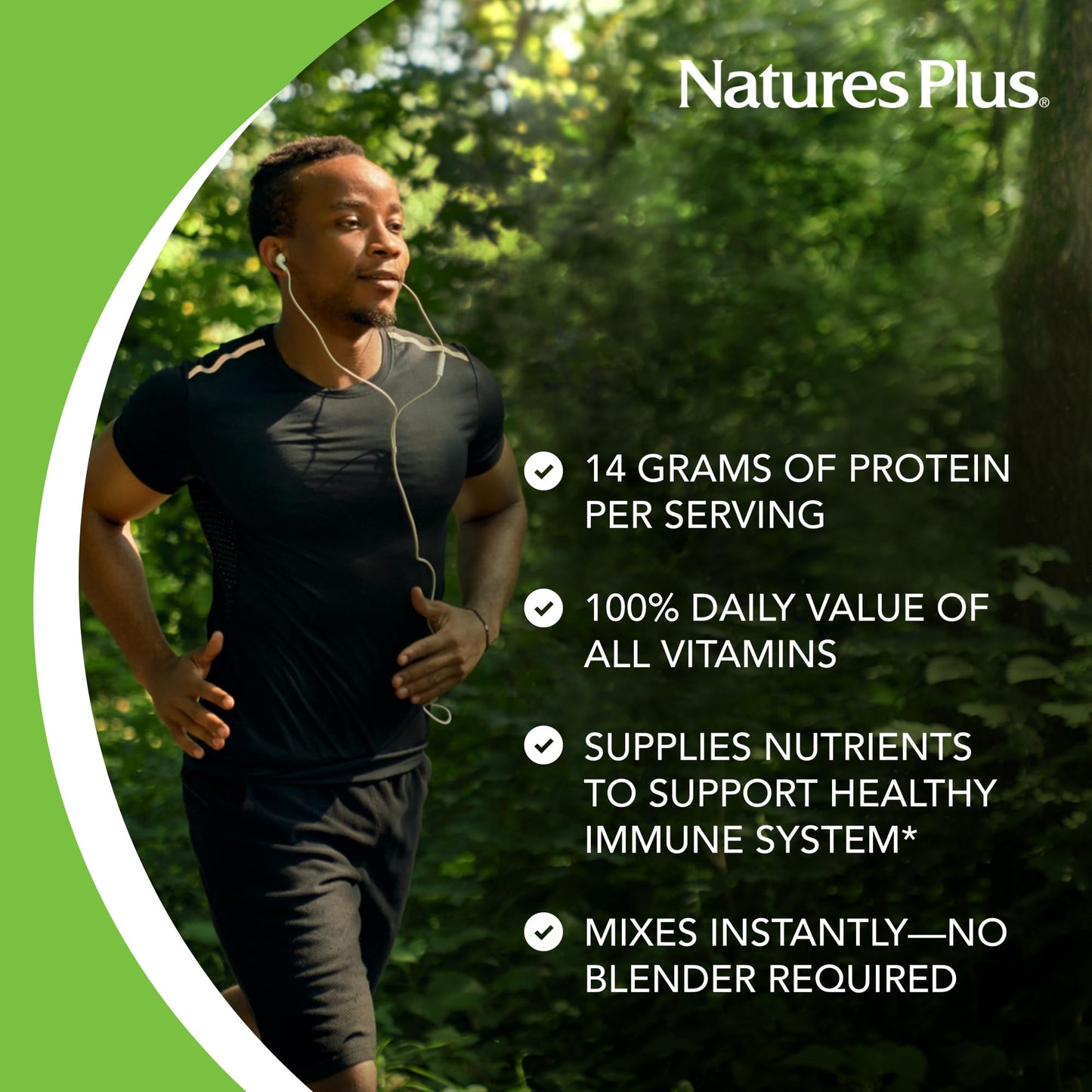 Natures Plus SPIRU-TEIN, Vanilla - 4 lbs - Plant-Based Protein Shake - Non-GMO, Vegetarian, Gluten Free - 60 Servings