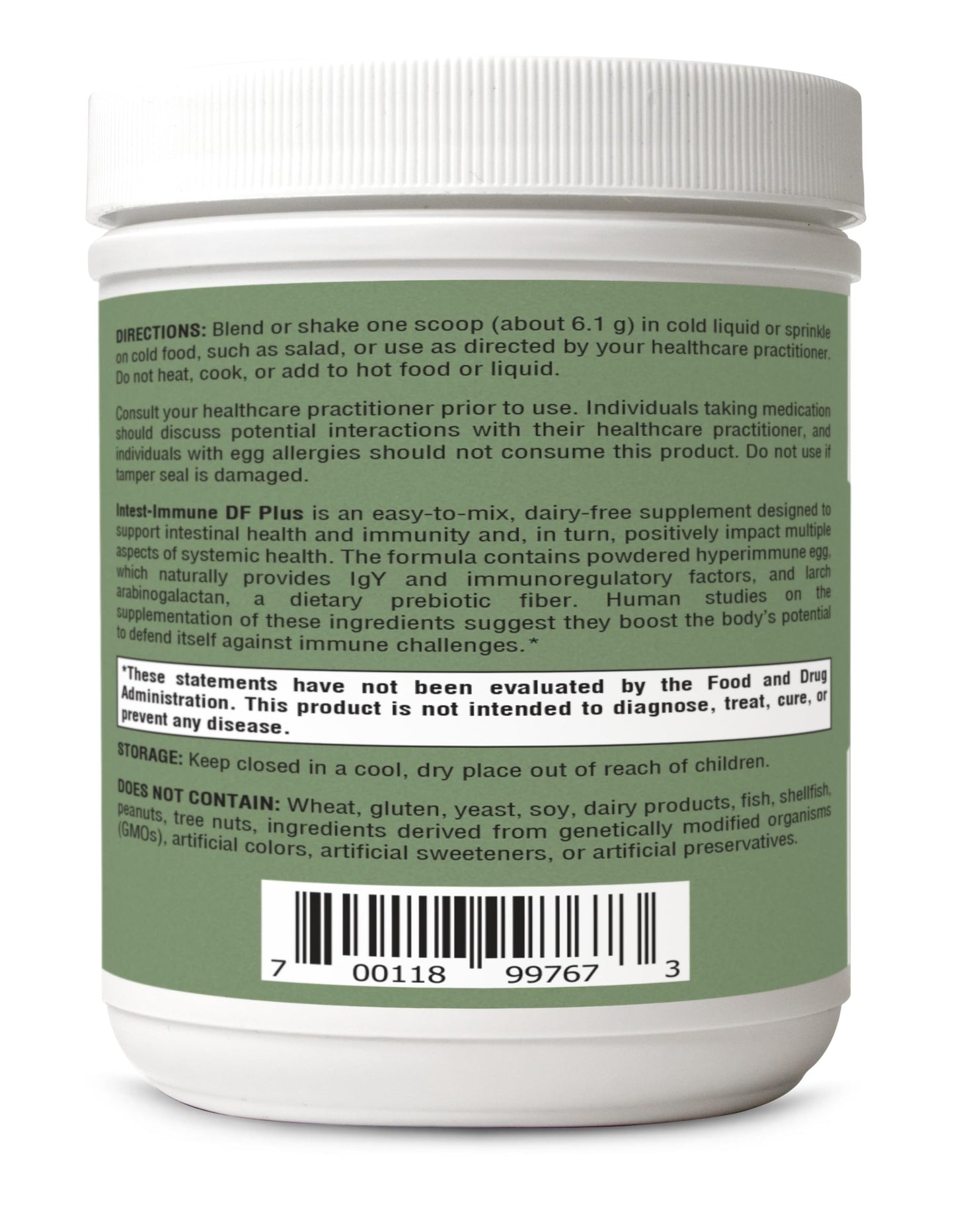 HormoneSynergy Intest-Immune DF Plus - Dairy-Free IgG Immunoglobulin Supplement with Arabinogalactan - Vanilla Flavor - Supports Intestinal Health, Balanced Cytokines & Histamine Ratio - 30 Servings