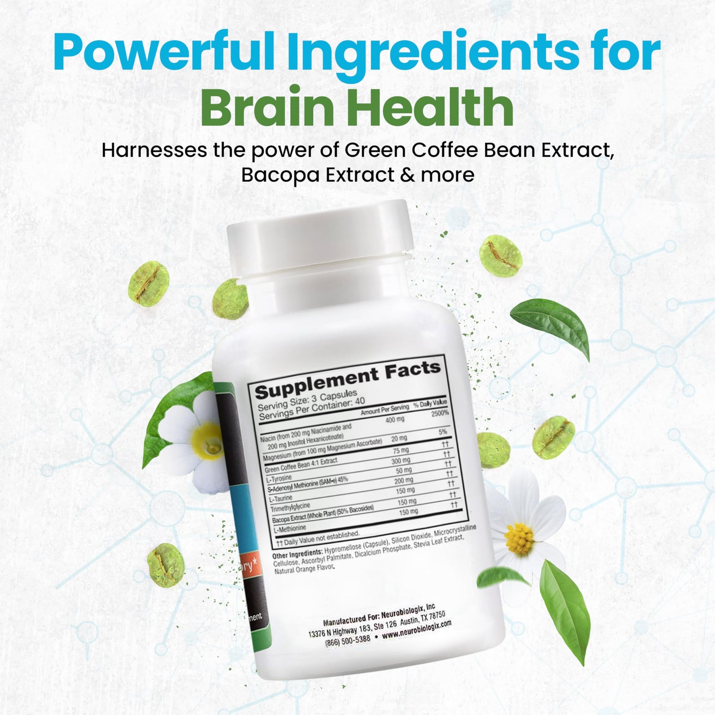 Full Focus™ 120 Capsules - Comprehensive Brain Supplement for Optimal Memory, Focus & Cognition - Brain Support Supplement to Promote Enhanced Mood, Relaxation, Dopamine Balance & More