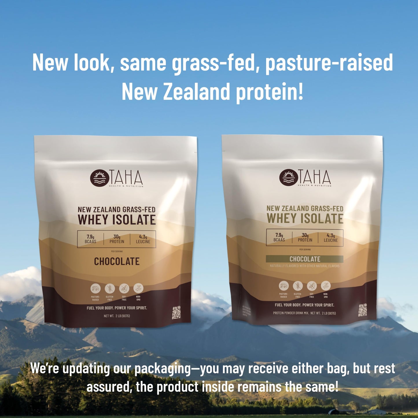 Taha Health & Nutrition Chocolate Whey Protein Isolate Powder, 30g Protein, 7.9g BCAAs, 4.3g Leucine | New Zealand Free-Range, Grass-Fed Dairy | Gluten-Free, Keto, Kosher | 2LB, ~24 Servings