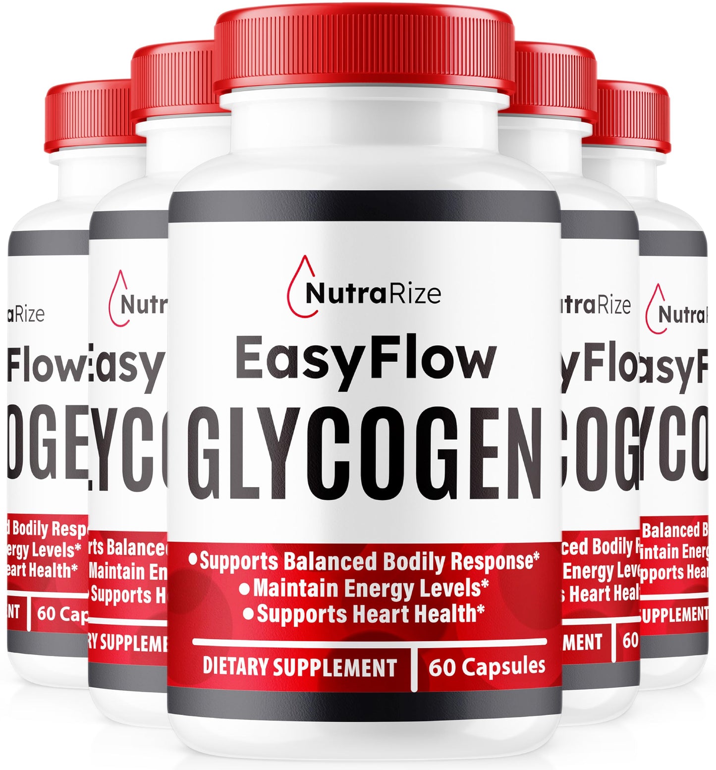 NutraRize (5 Pack) Easy Flow Glycogen, EasyFlow Glycogen Support Capsules, Easy Flow Glyco Optimizer, Official EasyFlow Glyco Optimiser Caps, Easy Flow Detox Cleanse, Easy Flow Glycol (300 Capsules)