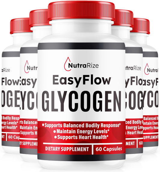 NutraRize (5 Pack) Easy Flow Glycogen, EasyFlow Glycogen Support Capsules, Easy Flow Glyco Optimizer, Official EasyFlow Glyco Optimiser Caps, Easy Flow Detox Cleanse, Easy Flow Glycol (300 Capsules)