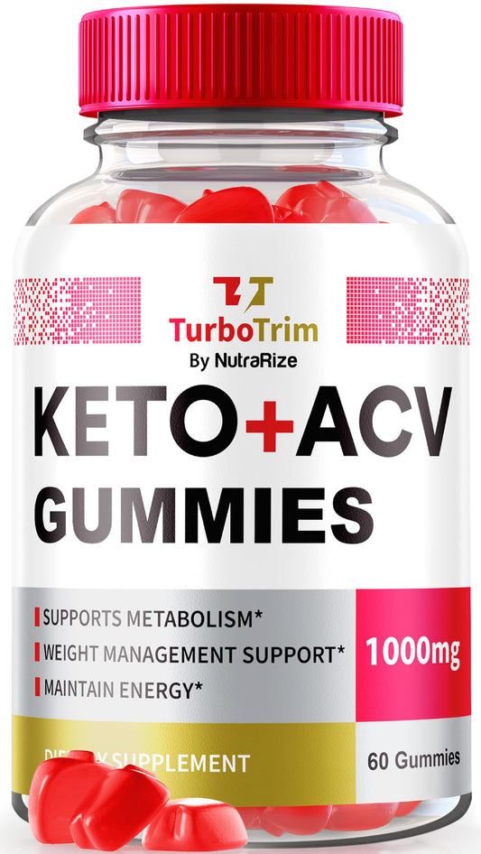NutraRize TurboTrim Keto + ACV Gummies for Weight Loss, All Natural Apple Cider Vinegar, Keto+ACV Reviews (60 Gummies)