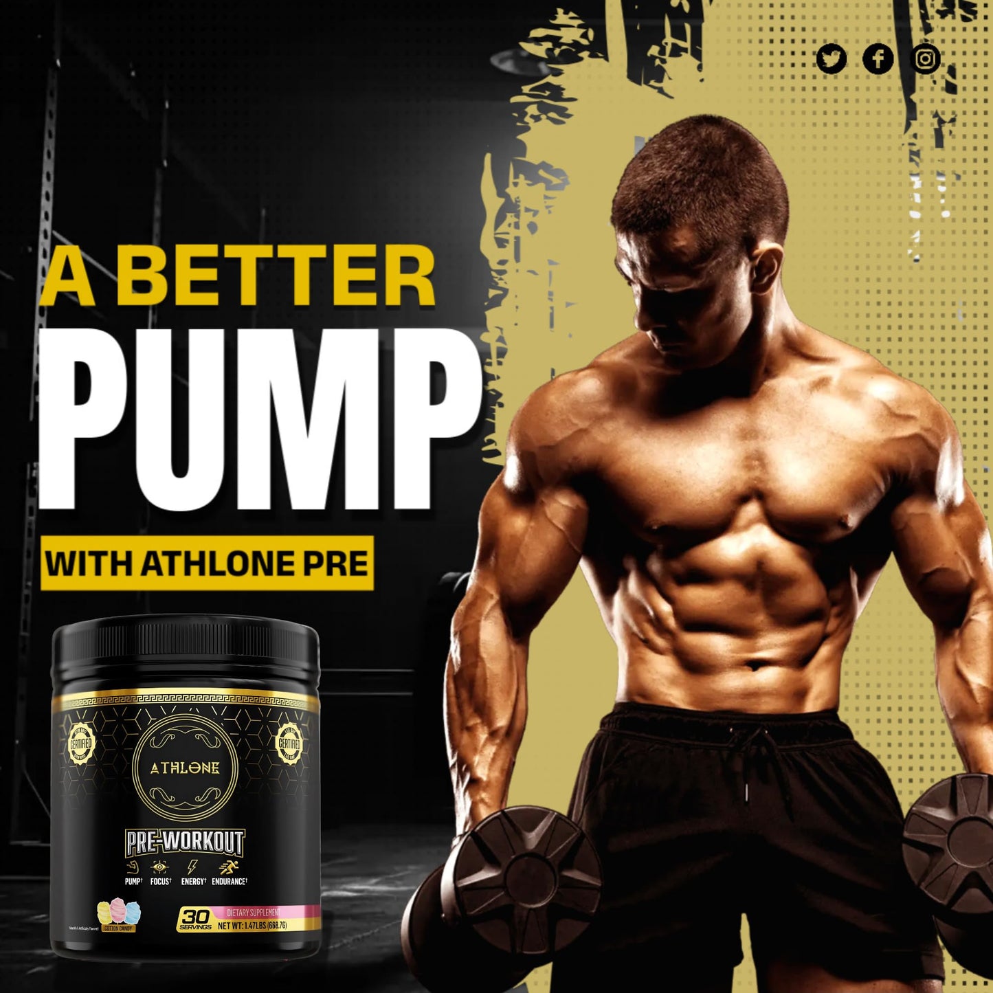 Athlone Pre-Workout Powder Blue Raspberry Performance Blend- Energy with Caffeine, L-Citrulline, Beta Alaline, Himalayan Pink Salt - No Artificial Dyes (30 Servings)