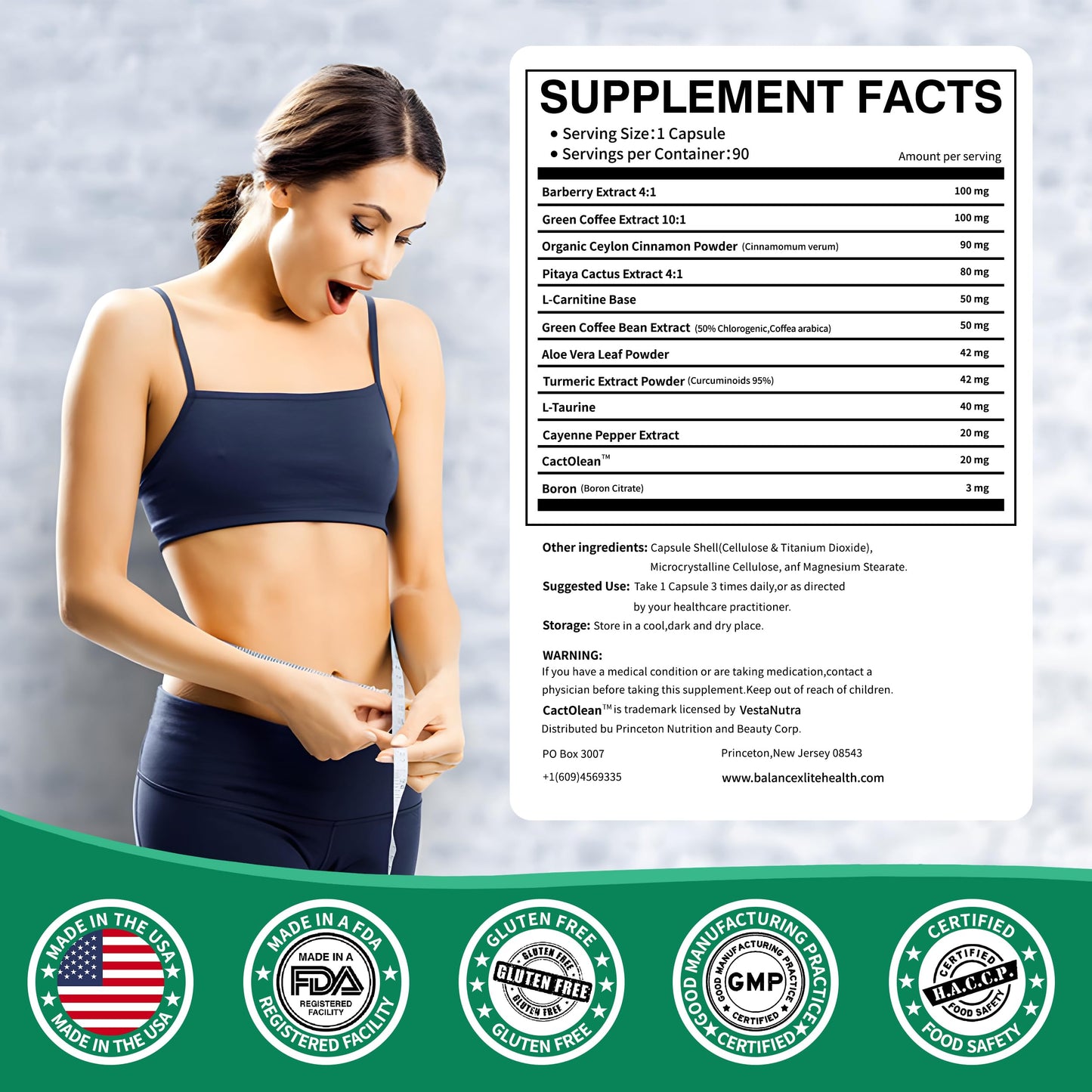 Balancexlite Plus GLP-1 Supplement, GLP1 Support for Women & Men, GLP Activate Natural Formula, GLP-1 Supplement for Metabolic, Energy, Gut & Overall Health- 30 Day Supply | 90 Capsules