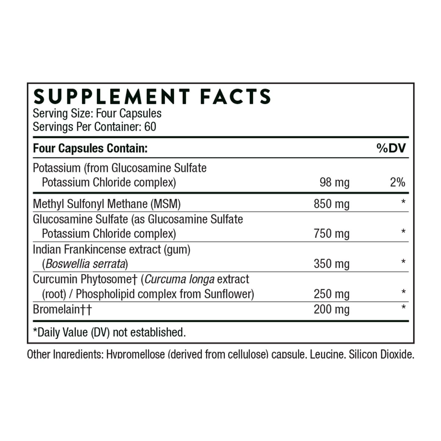 THORNE Joint Support Nutrients - Glucosamine and MSM with Curcumin, Bromelain, and Boswellia for Joint Support* - 240 Capsules
