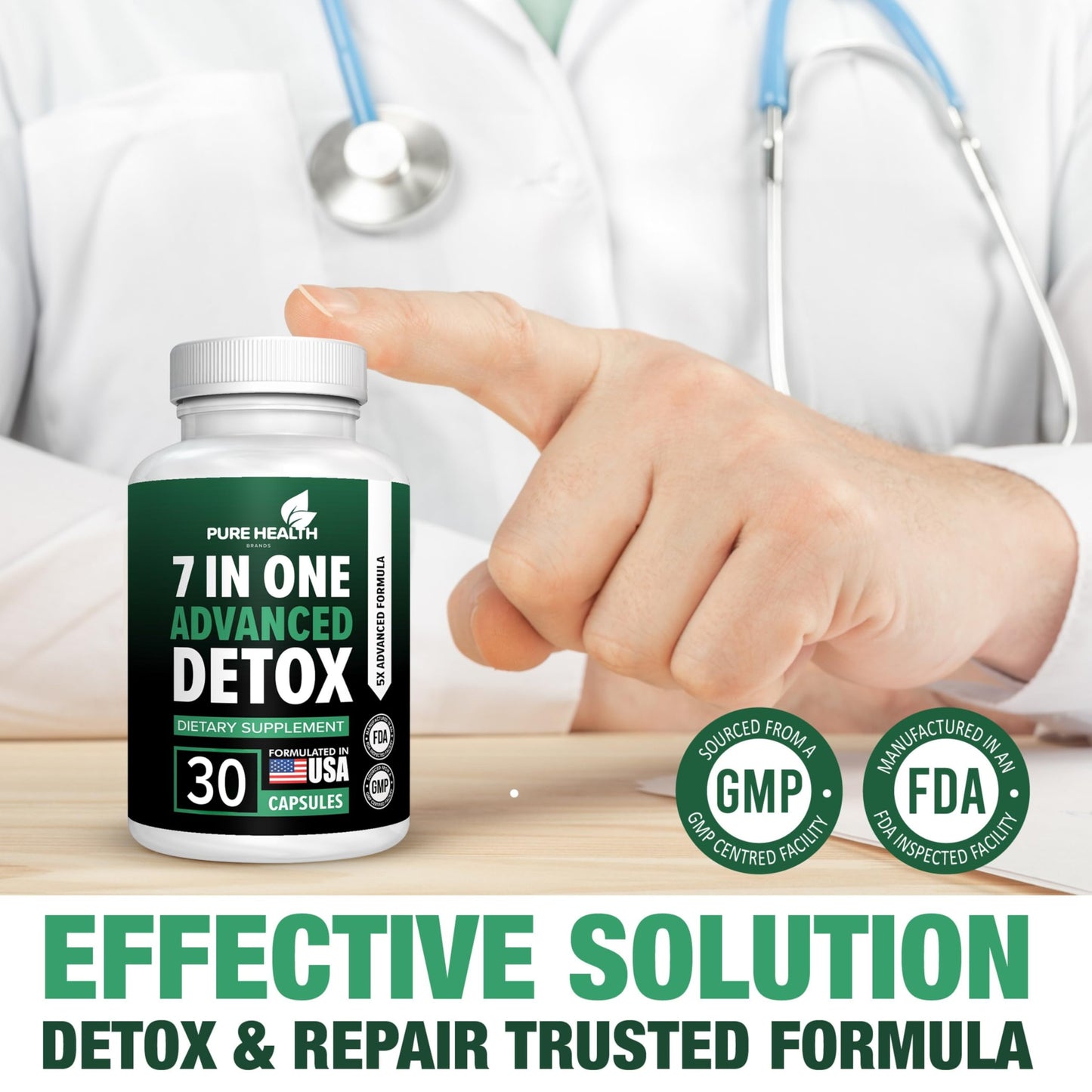 Extra Strength Fast Acting 7-in-ONE Advanced Formula - Full Body Cleanse - Detox & Liver Cleanse - Detox & Liver Repair, All Natural Toxins Remover, Healthy Cleansing Support for Liver (30 Capsule)