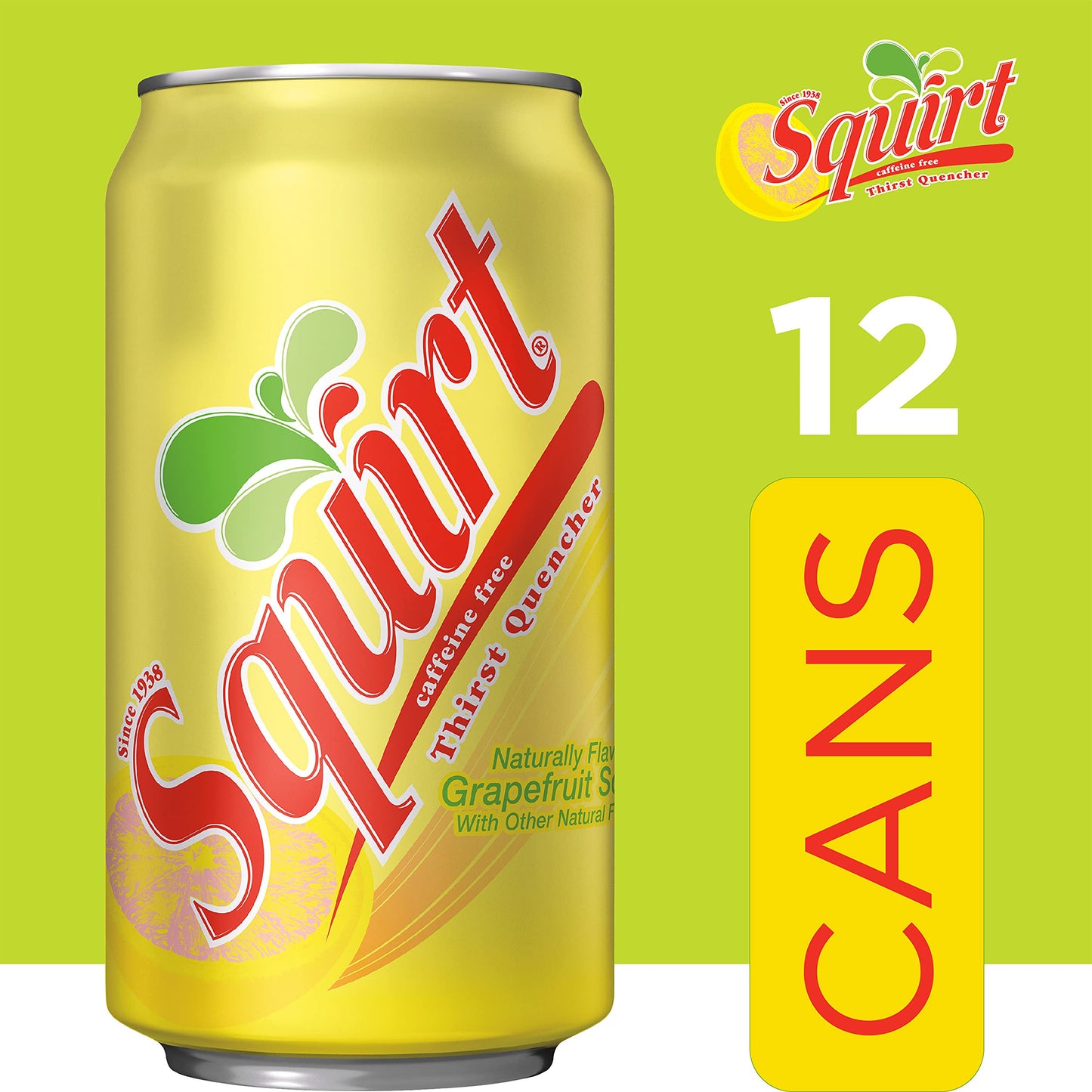 Squirt Citrus Soda 12 fl oz cans Pack of 12