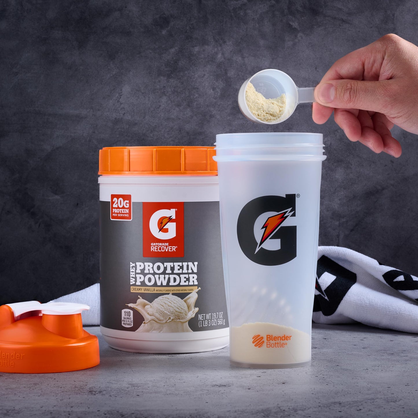 Gatorade Whey Protein Powder, 20 Servings Per Canister, 20 g of Protein Per Serving, Vanilla, 19.7 Oz