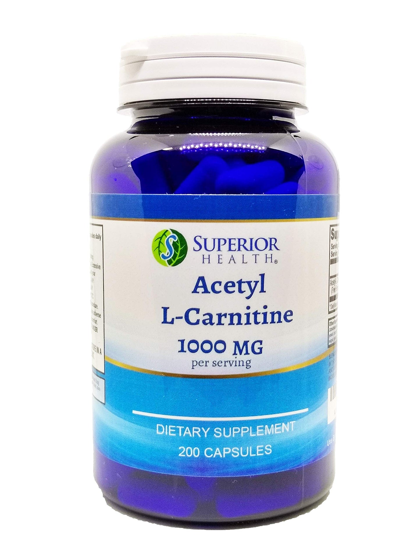 S SUPERIOR HEALTH L-Carnitine 200 Capsules - 500mg per Capsule