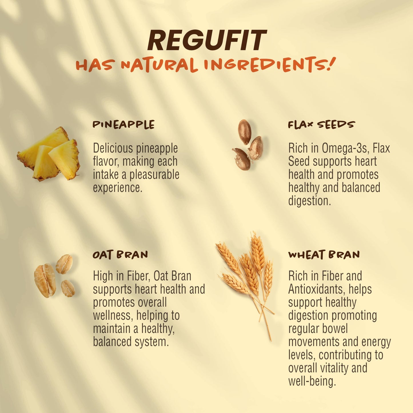 Regufit Fiber Powder to Supports Bloating Relief & Gut Health, Helps Maintain Regularity, Prebiotic, Superfood, Omega-3 ALA, Pineapple Flavor, 30 svgs