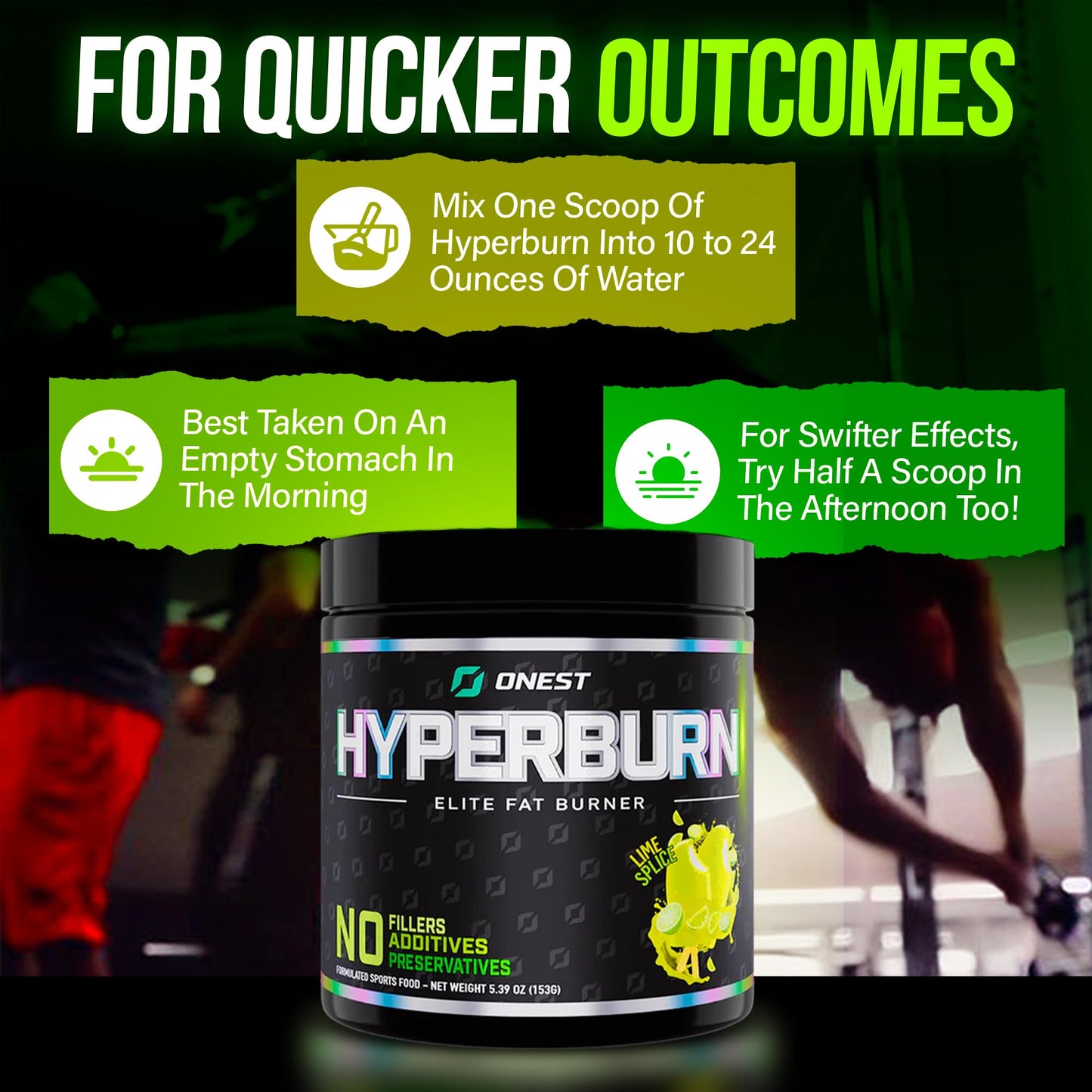 ONEST Hyperburn Thermogenic Powder - 153g (30 Servings) Enhanced Energy Boost & Performance Support Supplement, Sports Nutrition Powder