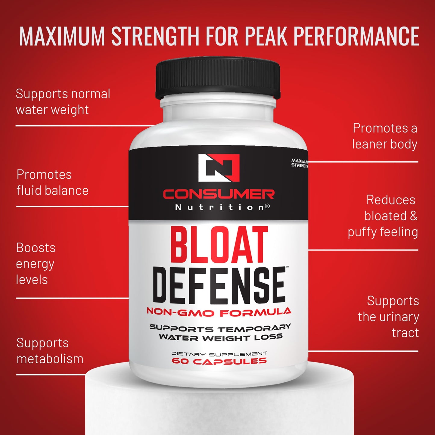 Diuretic Pills, Water Away Pills Maximum Strength - Bloat Defense Water Retention Pills for Women & Men with Apple Cider Vinegar, & Dandelion Leaf for Bloating & Water Weight 60 Capsules