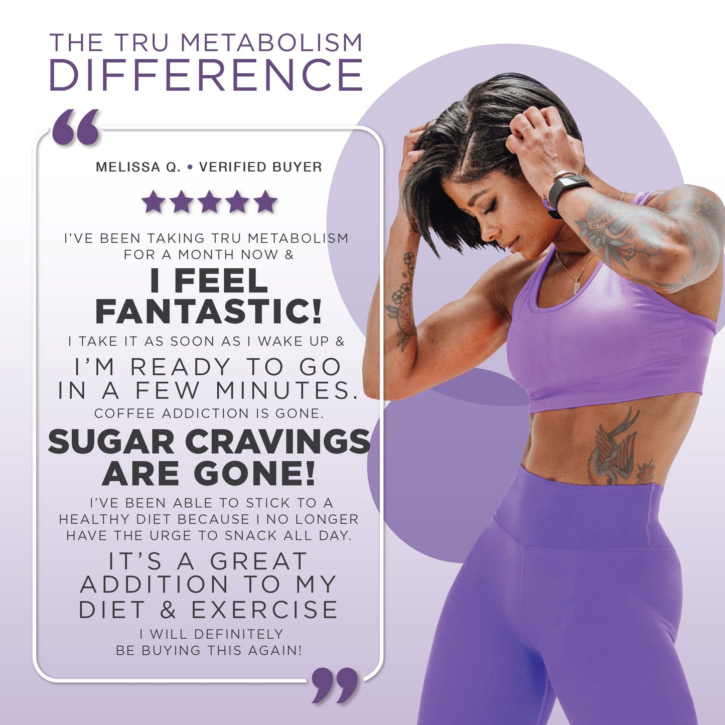 TRU Supplements Metabolism, Advanced Fat Loss, Fight Cravings, Boost Mood, No Jitters or Crash, 30 Servings