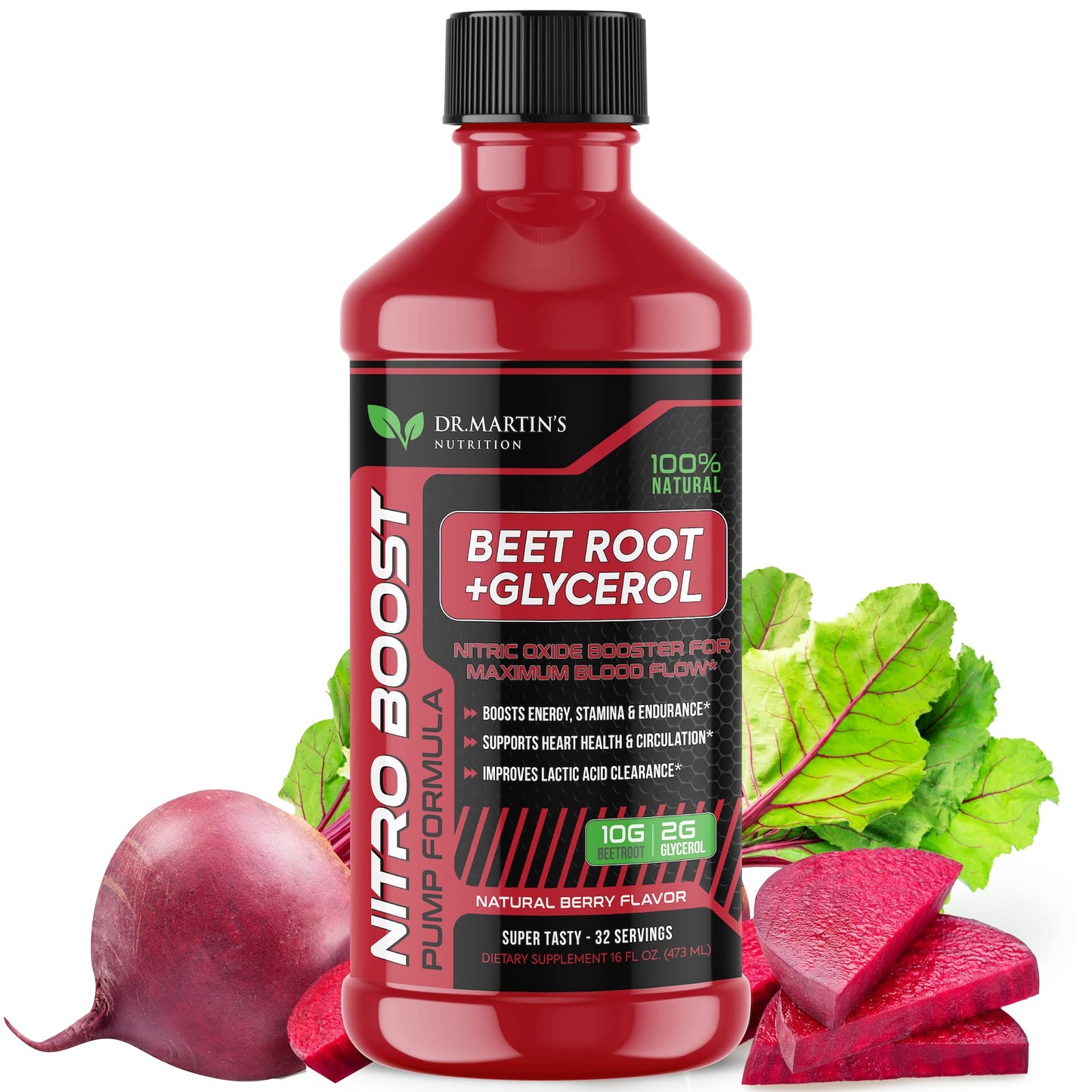 NitroBeet 12,000mg | Beet Root Enhanced with Glycerol | | Enhances Lactic Acid Clearance | Supports Heart Health & Blood Flow | Beetroot Supplement for Men & Women