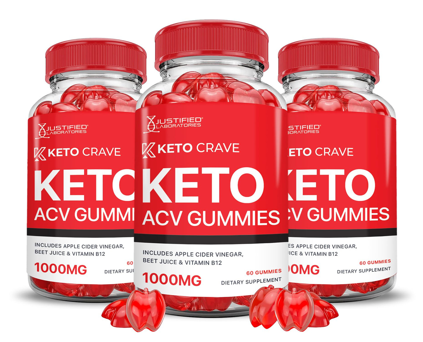 (3 Pack) Keto Crave Keto ACV Gummies Advanced Formula 1000MG Keto Crave Keto Gummies Apple Cider Vinegar Formulated with Pomegranate Beet Juice Powder B12 Vegan Non GMO 180 Gummys