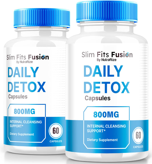 (2 Pack) Slim Fits Fusion Capsules, Slim Fits Fusion Daily Detox Pills, Advanced Weight Loss Supplement, Slim Fits Fusion Keto Formula to Target Belly Fat, SlimFitsFusion 800MG Reviews (120 Capsules)