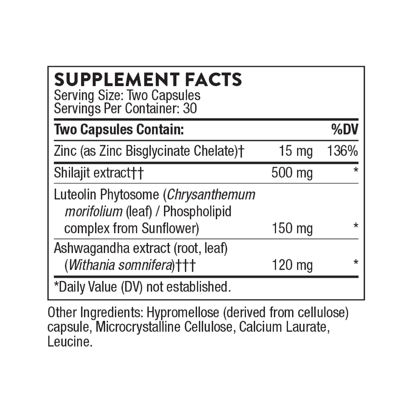 THORNE Advanced Testosterone Support - Men's Health Supplement* - with Ashwagandha, Shilajit & Zinc - Soy, Gluten & Dairy Free - 60 Capsules