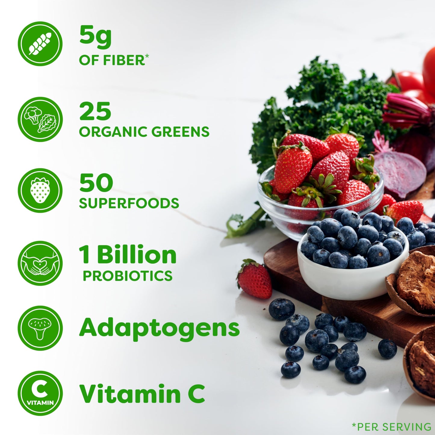 Orgain Organic Wonder Gut Fiber Supplement Powder, 5 in 1 Blend with 1 Billion Probiotics, Greens, Vitamin C, Adaptogens for Gut Health and Immune Support, Non-GMO, Orange Mango, 7.05 oz
