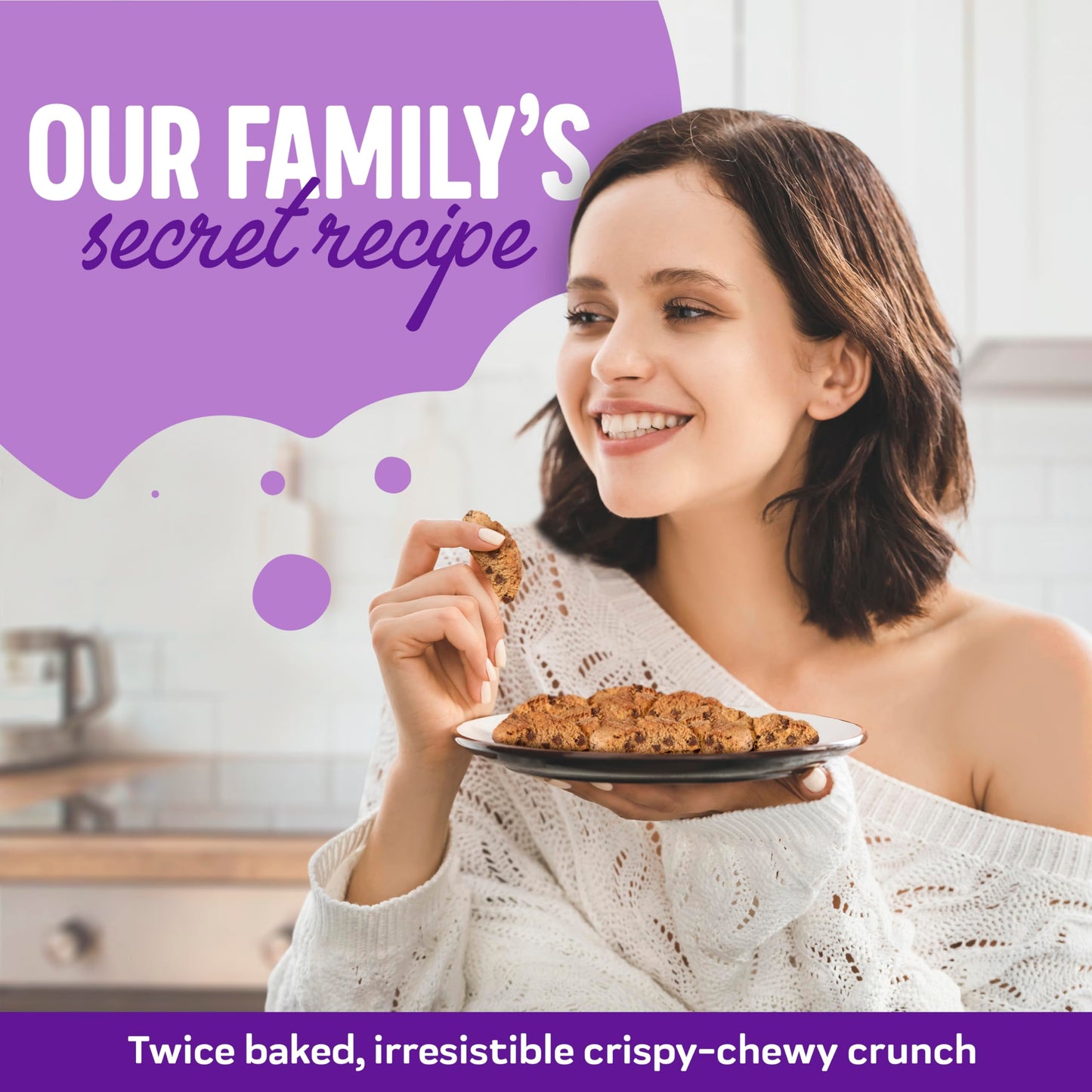 Cooper Street Italian Biscotti Cookies  Twice Baked Biscotti Style Cookie Biscuits in Delicious Cinnamon Chocolate Chip  Crispy Light and Healthy Cookies  Peanut  Dairy Free  5oz  1 Pack