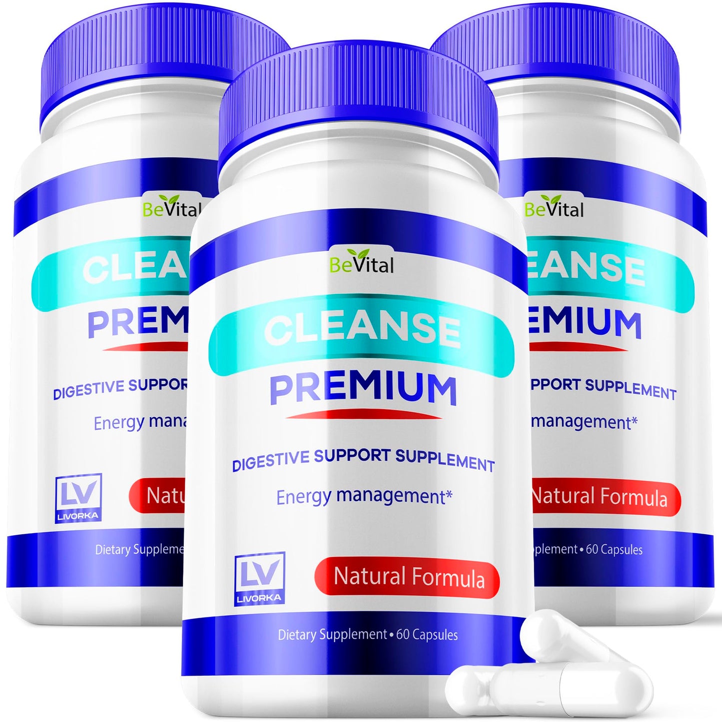 3 Pack - Bevital Cleanse Premium, Cleanse Premium, Bevital Healthy Digestion, Bevital Advanced Cleanse Formula 180 Capsules for 90 Days, Premium Cleanse, for Gut Health Premium Cleanse.