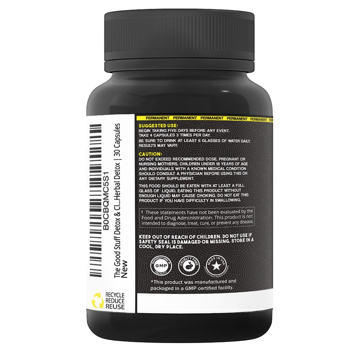 The Good Stuff Detox & Cleanse | Powerful Complete Internal Cleansing Formula | Professionally Formulated Extra Strength Herbal Detox | 30 Capsules