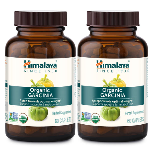 Himalaya Organic Garcinia Cambogia Herbal Supplement, Appetite Support, Lipid Metabolism, Weight Support, USDA Organic, Non-GMO, Vegan, 600 mg, 60 Plant-Based Caplets, 2 Pack