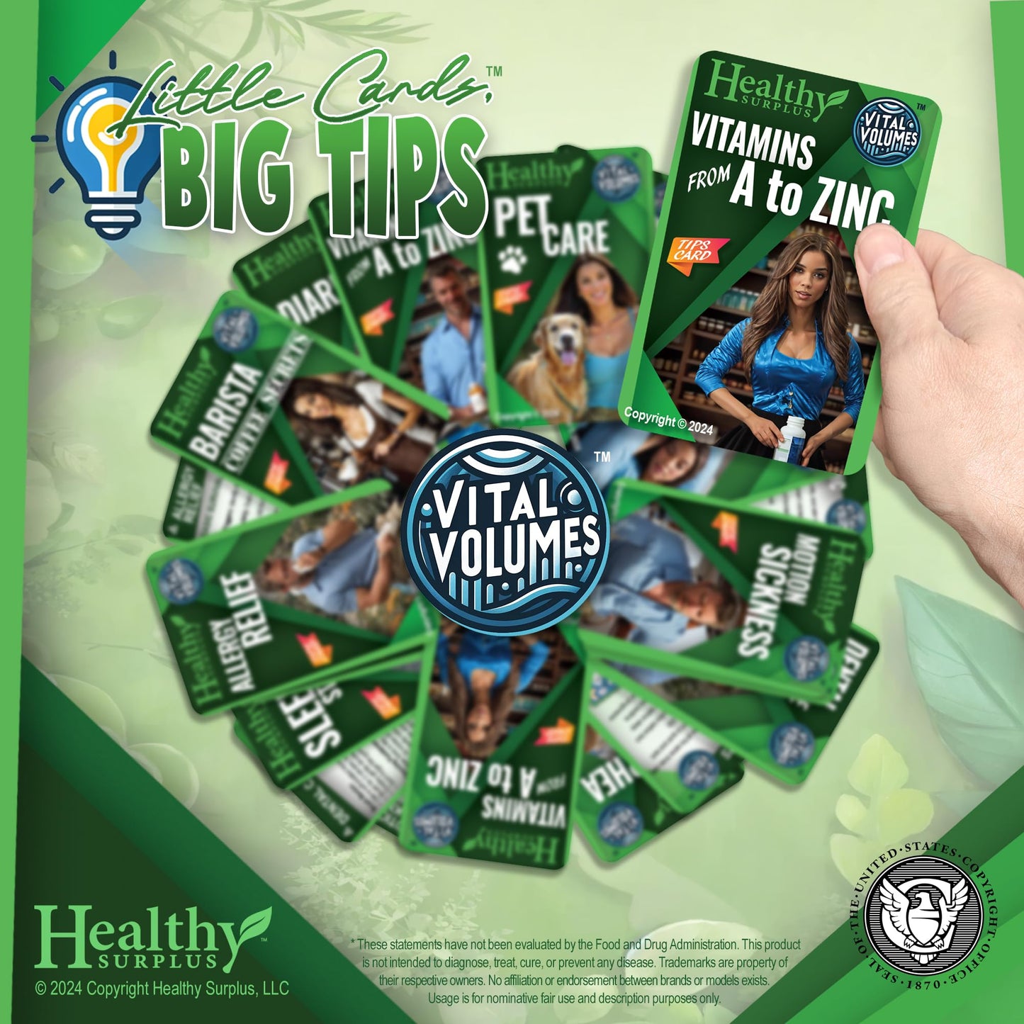 Fiber Therapy Methylcellulose 500 mg 100 Caplets and Vital Volumes Tips Card Bundle