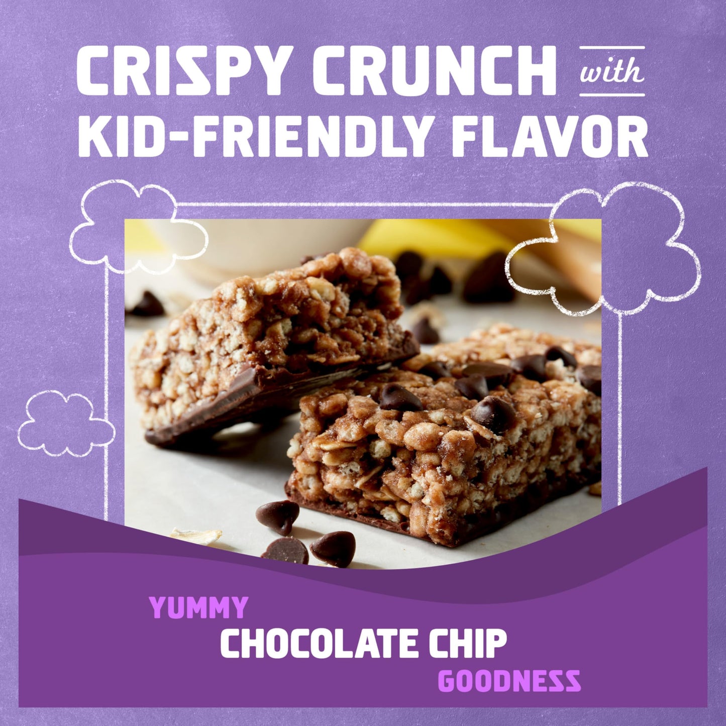 CLIF Kid Zbar Protein - Chocolate Chip - Crispy Whole Grain Snack Bars - Made with Organic Oats - Non-GMO - 5g Protein, 1.27 Oz - 15 Count (Pack of 1)