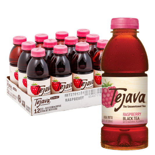 Tejava Unsweetened Raspberry Black Iced Tea 169oz PET Bottles Award Winning NonGMOVerified from Rainforest AllianceCertified farms 12 Pack