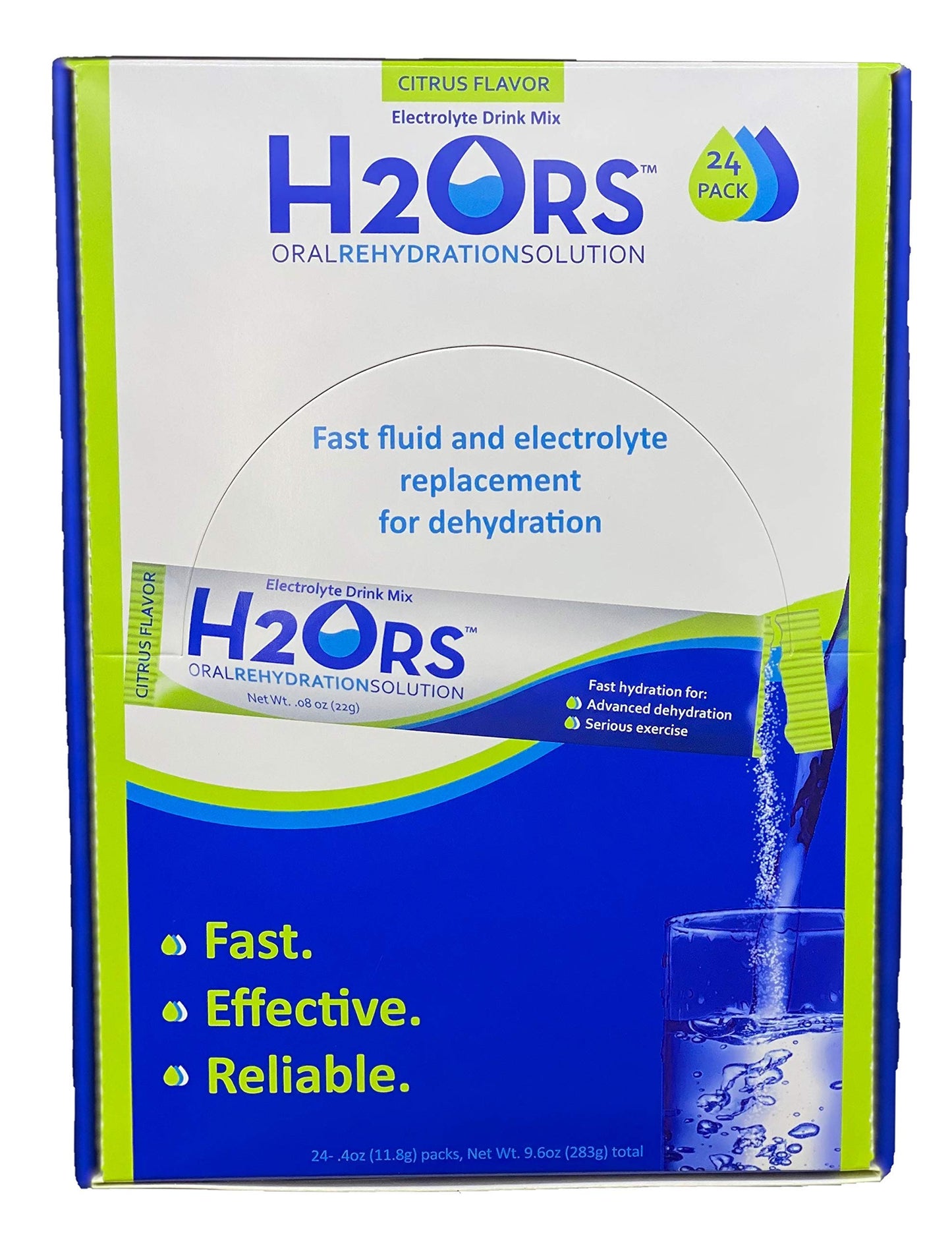 H2ORS Electrolyte Drink Powder: Citrus (24 Pack)