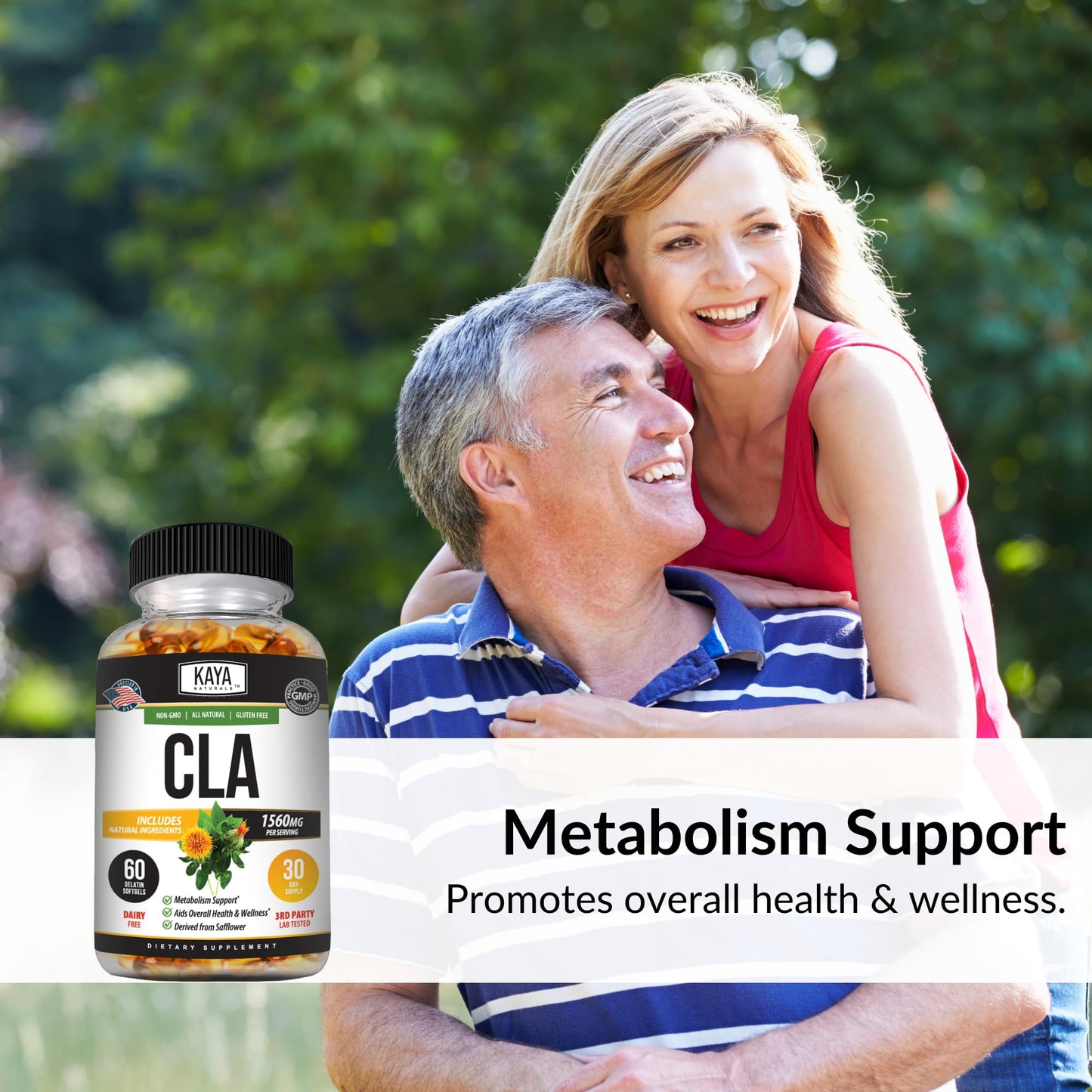 Kaya Naturals CLA Capsules - Conjugated Linoleic Acid - Non-GMO & Gluten-Free (60 Count (Pack of 1))