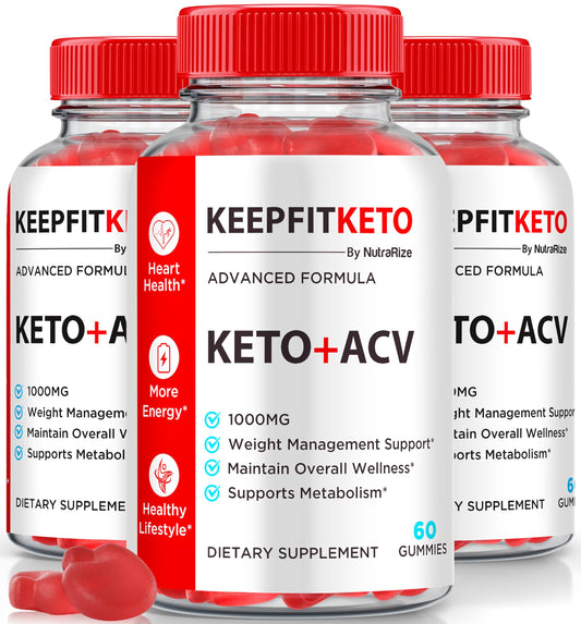 NutraRize (Pack of 3 Official Keep Fit Keto+ACV Gummies, Premium Apple Cider Vinegar, All Natural Keto Plus ACV Formula, ACV Keto Gomitas Reviews (180 Gummies)
