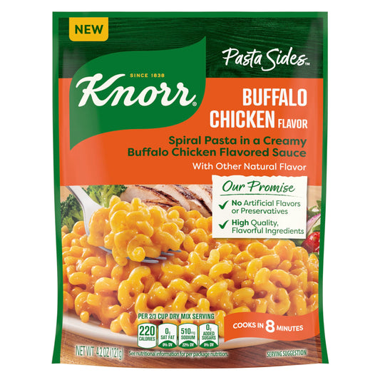Knorr Pasta Sides Buffalo Chicken Flavor Pasta 8 count for a Delicious  Quick Side Dish with No Artificial Flavors or Preservatives 42 oz