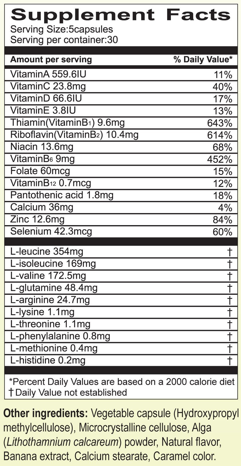 Umi No Shizuku Essential Nutrition Protein Amino Acids with Vitamin and Banana Extract - Immune Support - 150 Capsules