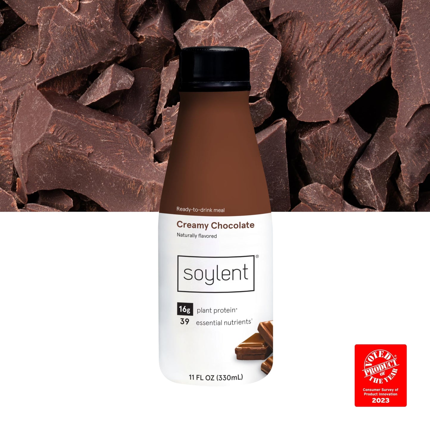 Soylent Chocolate Meal Replacement Shake Contains 16g Complete Vegan Protein ReadytoDrink 11oz 12 Pack