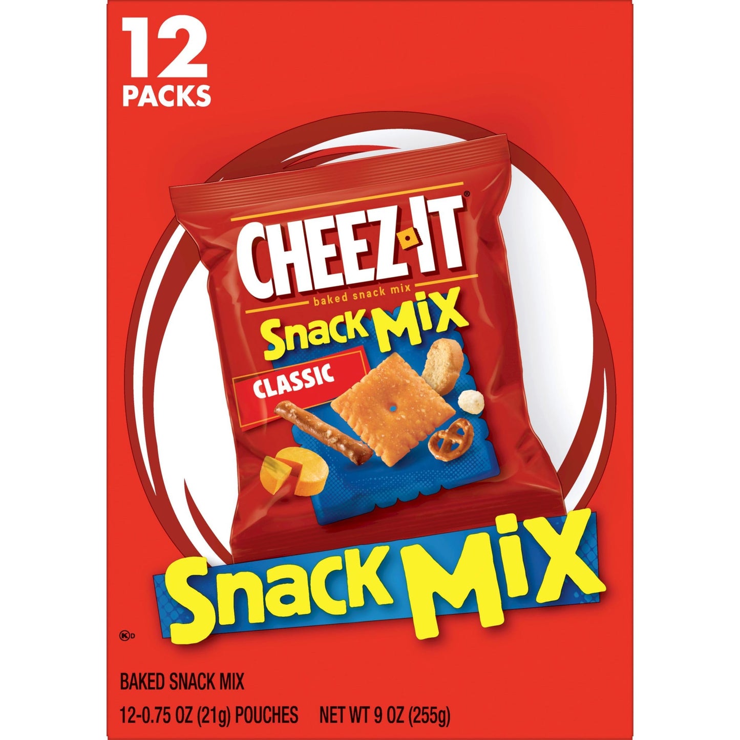 CheezIt Snack Mix Lunch Snacks Office and Kids Snacks Classic 9oz Box 12 Packs