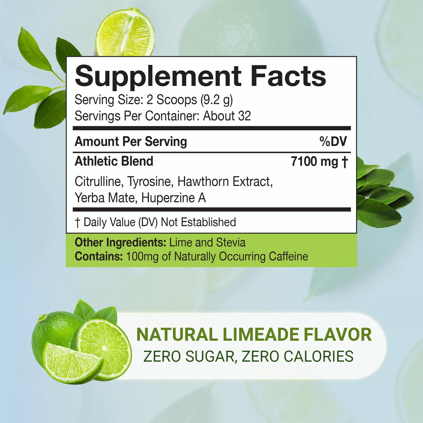 People's Chemist The Pre-Workout (Lime) - Natural Caffeine for Energy, Focus & Endurance - No Sugar, No Artificial Ingredients - Lime Flavor