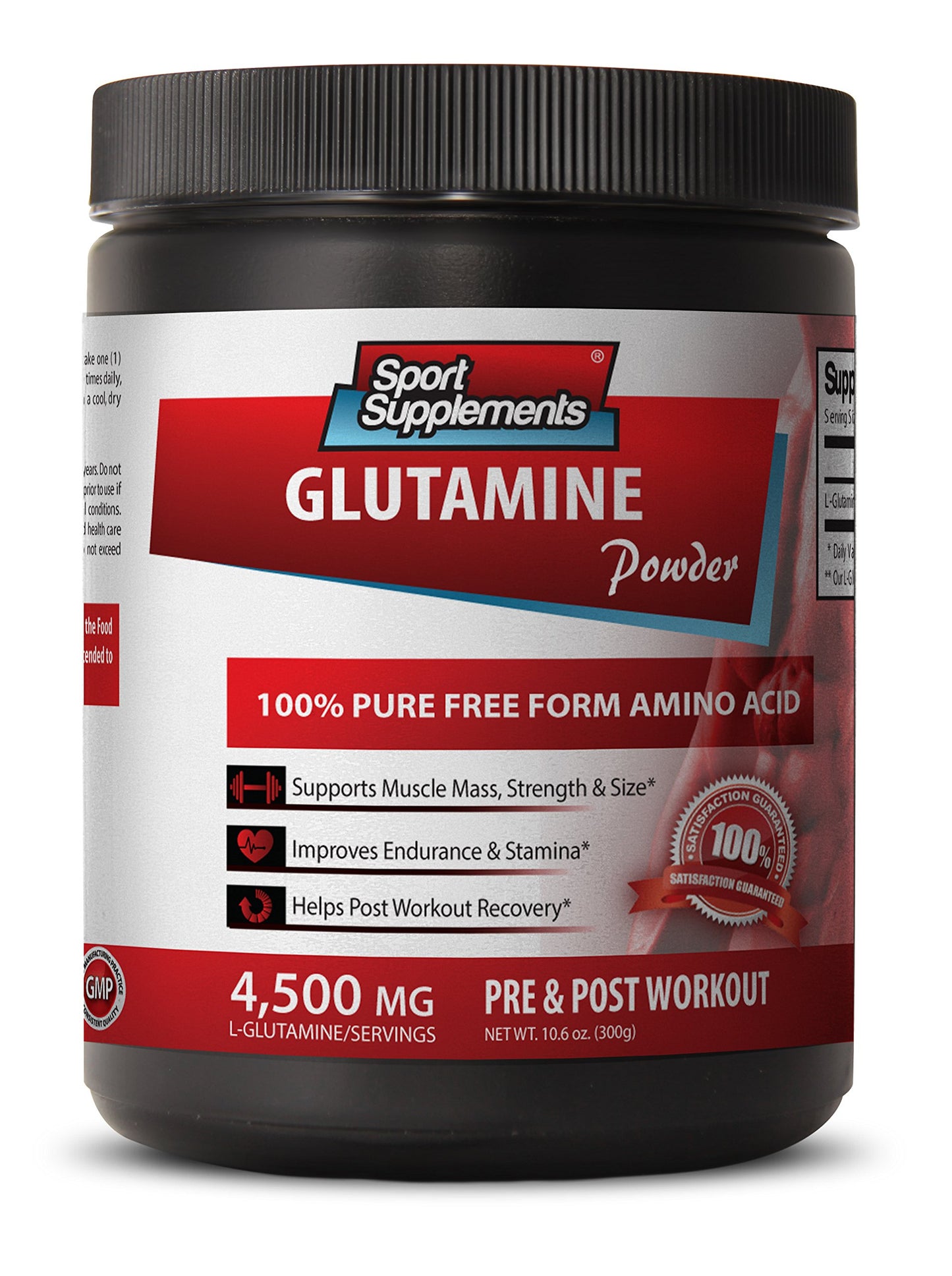 L-glutamine - L Glutamine - Improves endurance, Pure L-Glutamine, amino acids, muscle protein development, l glutamine supplement, amino acid nutritional supplements, Muscle Recovery Supplement, 1 Jar