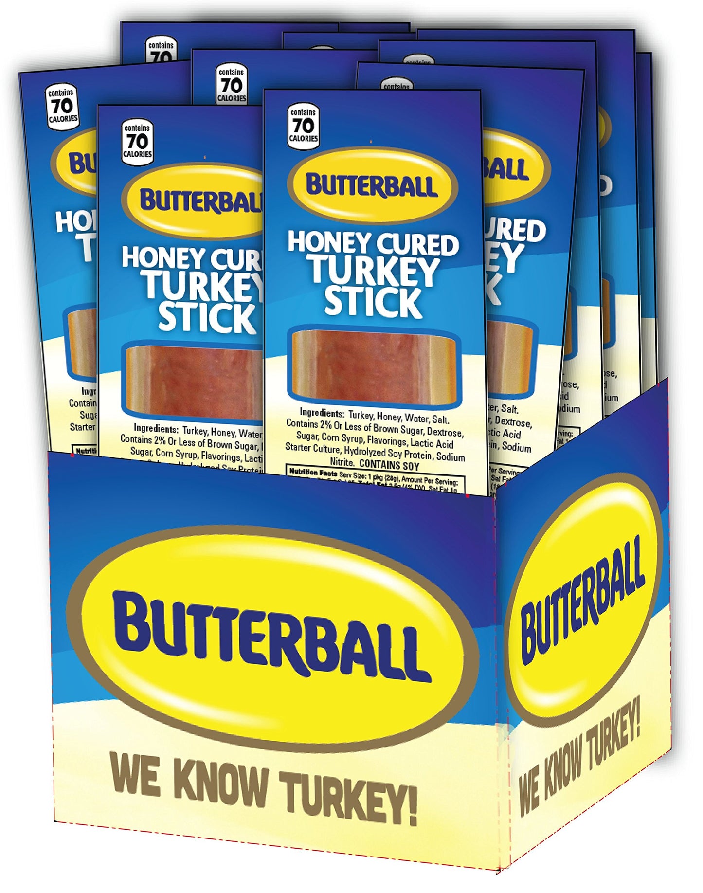 Butterball Honey Cured Turkey Sticks 1 oz Stick  Box of 20