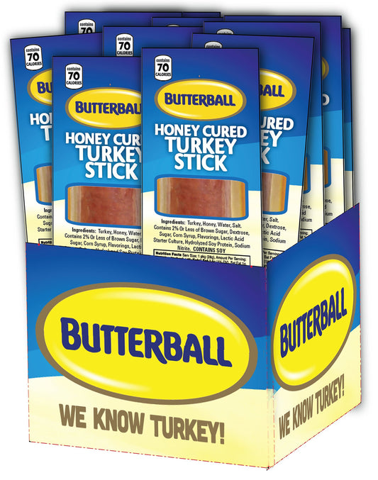 Butterball Honey Cured Turkey Sticks 1 oz Stick  Box of 20