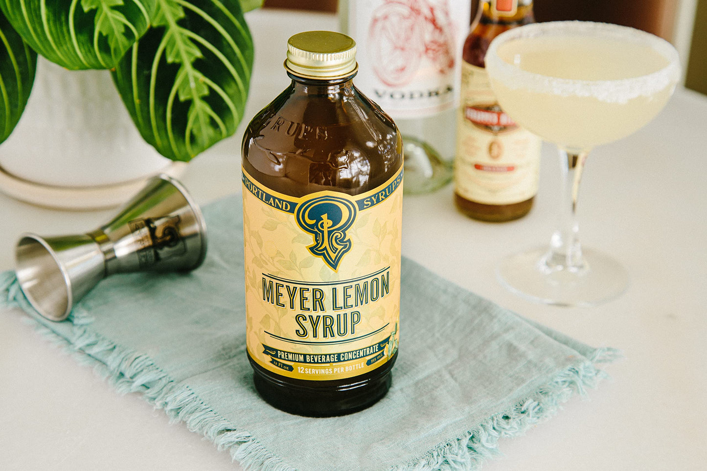 Portland Syrups Meyer Lemon Syrup  Premium Beverage Concentrate for Delicious Cocktails Tea Soda Coffee Drinks Baking and More  12 oz with 24 Servings Pack of 2