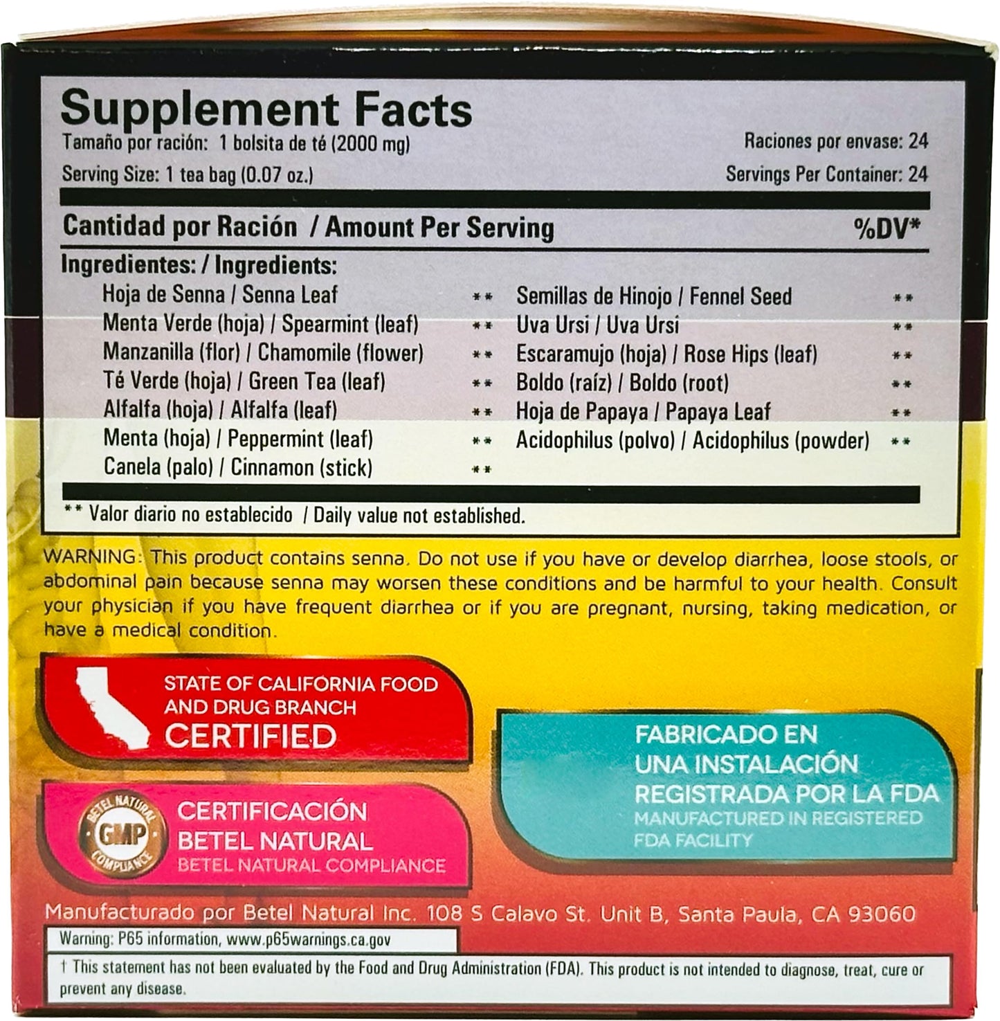 Detoxsan Total Detox Tea by Betel Natural - Whole Body Detox Formula - 24 Tea Bags