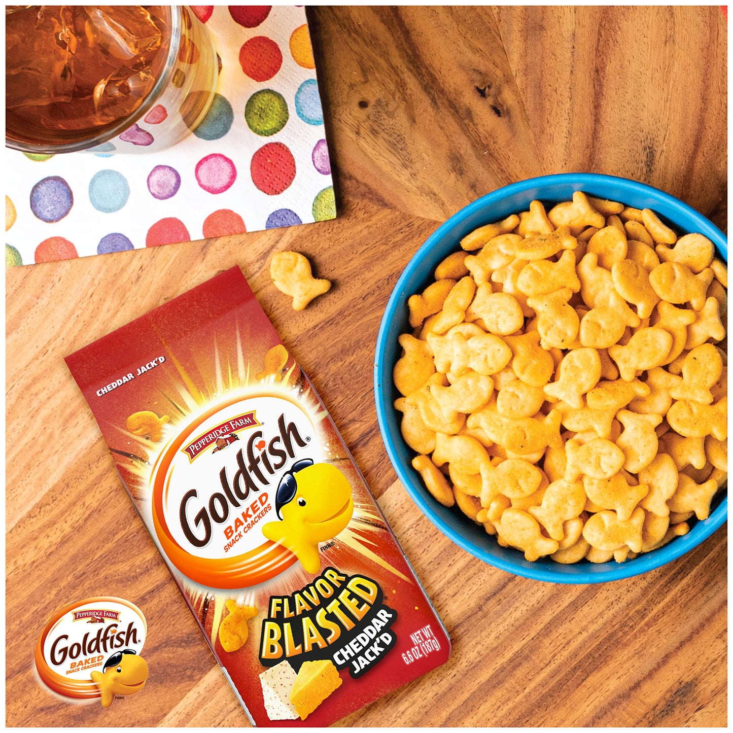 Goldfish Flavor Blasted Cheddar Jackd Crackers Snack Crackers 66 oz bag